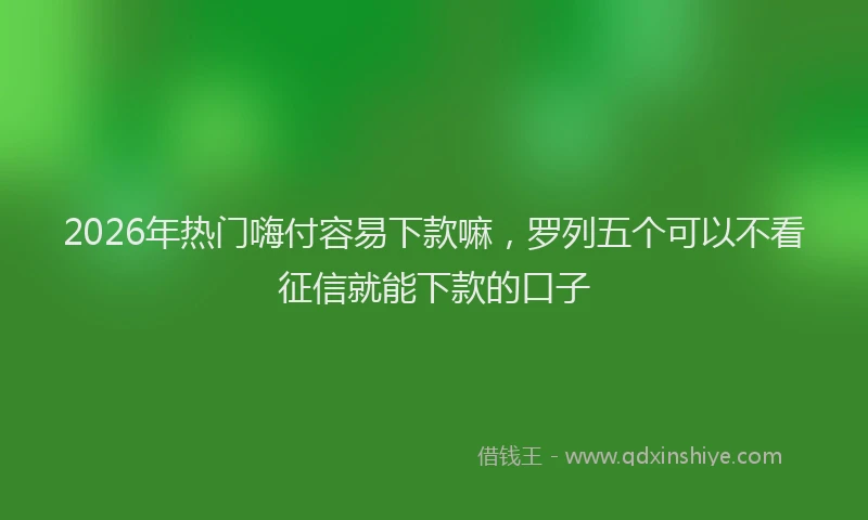 2026年热门嗨付容易下款嘛，罗列五个可以不看征信就能下款的口子