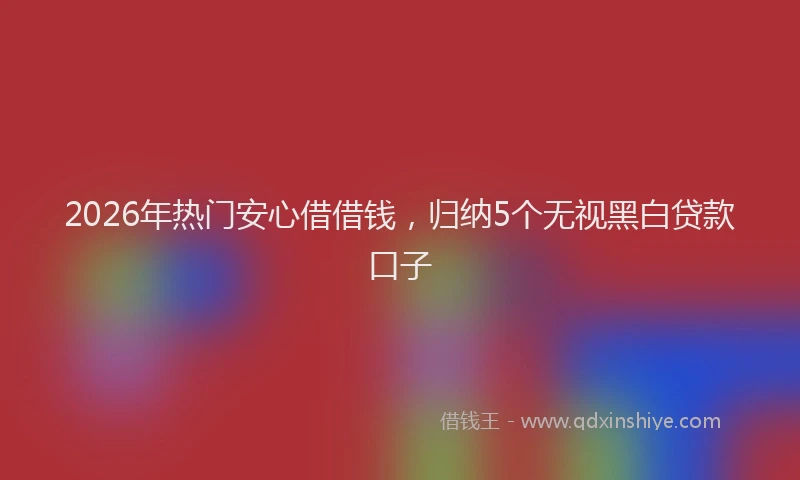 2026年热门安心借借钱，归纳5个无视黑白贷款口子