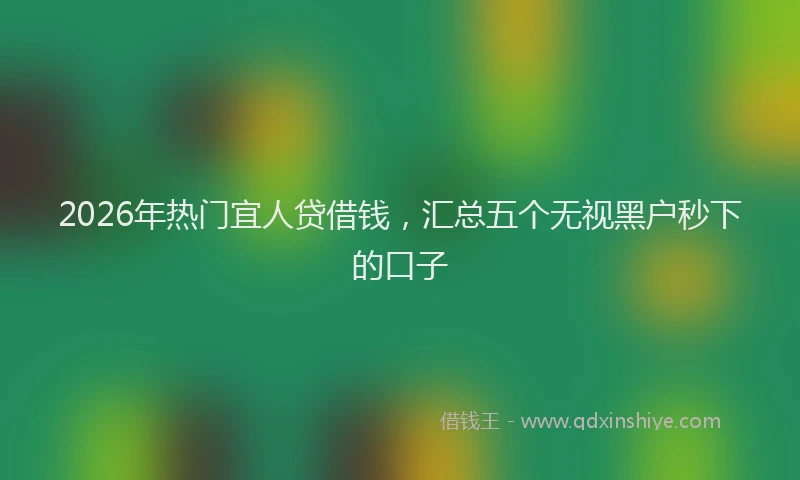 2026年热门宜人贷借钱，汇总五个无视黑户秒下的口子
