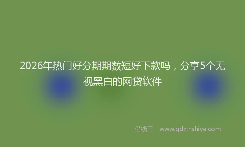 2026年热门好分期期数短好下款吗，分享5个无视黑白的网贷软件
