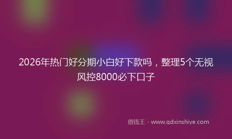 2026年热门好分期小白好下款吗，整理5个无视风控8000必下口子