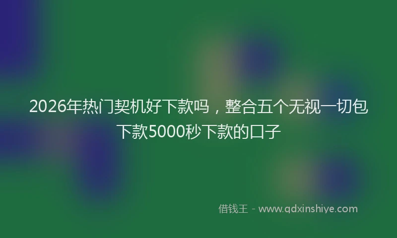 2026年热门契机好下款吗，整合五个无视一切包下款5000秒下款的口子