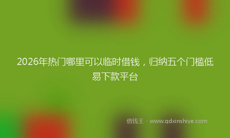 2026年热门哪里可以临时借钱，归纳五个门槛低易下款平台