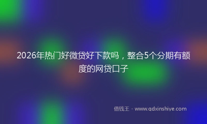 2026年热门好微贷好下款吗，整合5个分期有额度的网贷口子