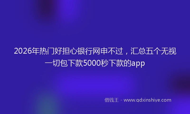 2026年热门好担心银行网申不过，汇总五个无视一切包下款5000秒下款的app
