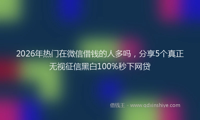 2026年热门在微信借钱的人多吗，分享5个真正无视征信黑白100%秒下网贷