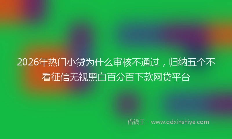 2026年热门小贷为什么审核不通过，归纳五个不看征信无视黑白百分百下款网贷平台