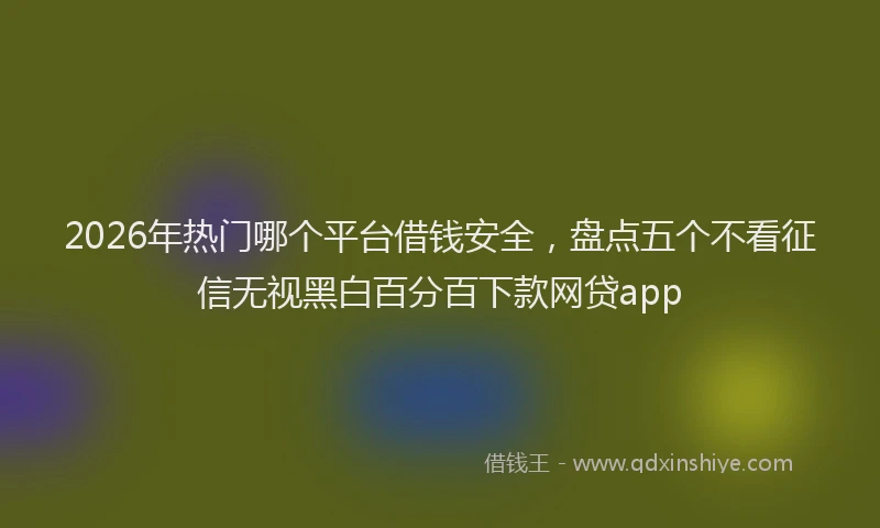 2026年热门哪个平台借钱安全，盘点五个不看征信无视黑白百分百下款网贷app