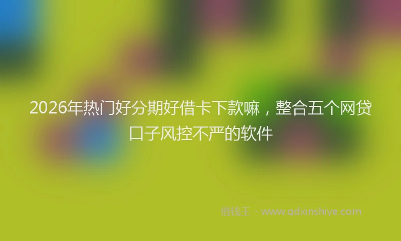 2026年热门好分期好借卡下款嘛，整合五个网贷口子风控不严的软件