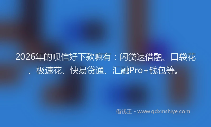 2026年的呗信好下款嘛有：闪贷速借融、口袋花、极速花、快易贷通、汇融Pro+钱包等。
