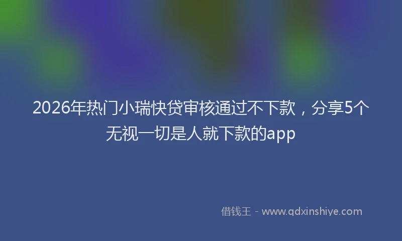 2026年热门小瑞快贷审核通过不下款，分享5个无视一切是人就下款的app