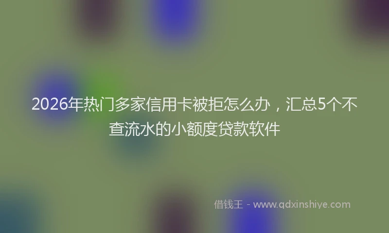 2026年热门多家信用卡被拒怎么办，汇总5个不查流水的小额度贷款软件