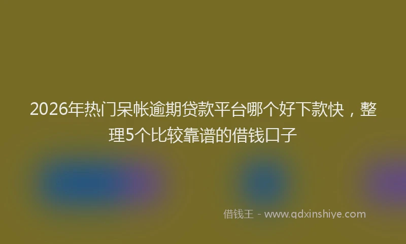 2026年热门呆帐逾期贷款平台哪个好下款快，整理5个比较靠谱的借钱口子