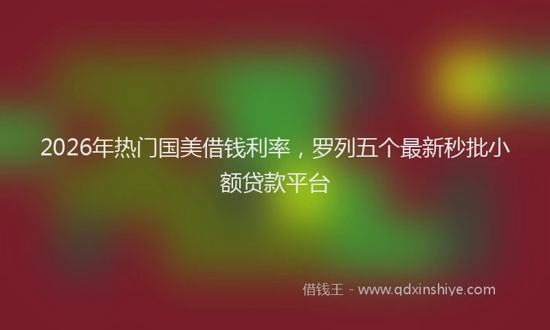 2026年热门国美借钱利率，罗列五个最新秒批小额贷款平台