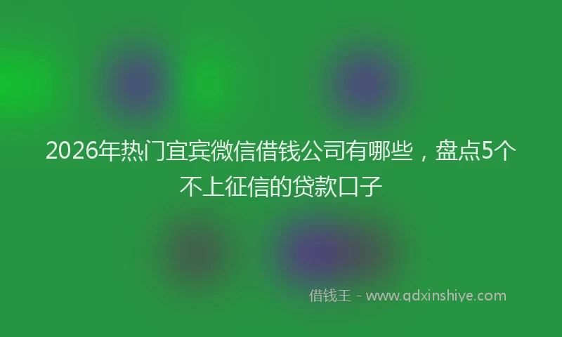 2026年热门宜宾微信借钱公司有哪些，盘点5个不上征信的贷款口子