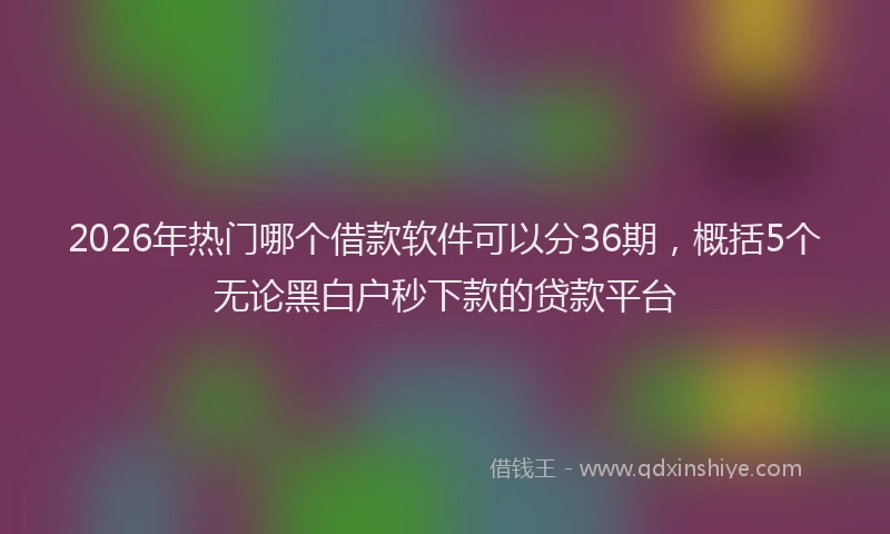 2026年热门哪个借款软件可以分36期，概括5个无论黑白户秒下款的贷款平台