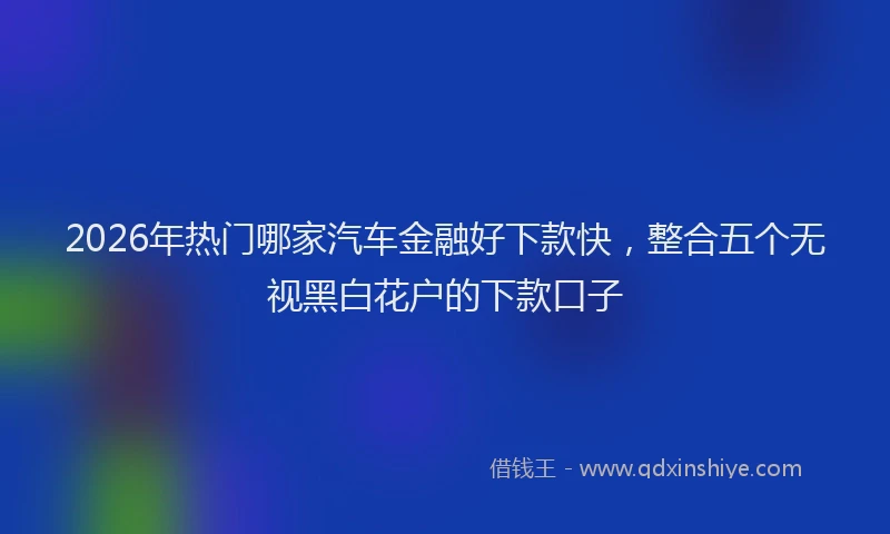 2026年热门哪家汽车金融好下款快，整合五个无视黑白花户的下款口子