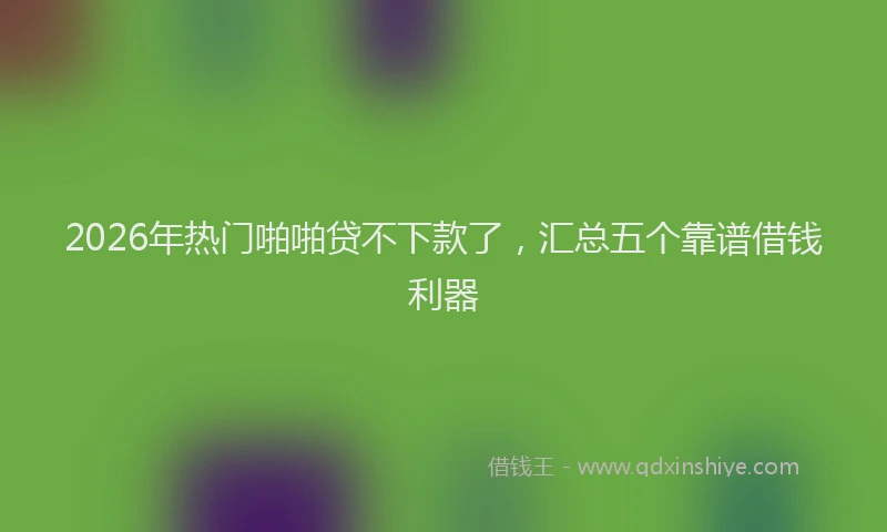 2026年热门啪啪贷不下款了，汇总五个靠谱借钱利器