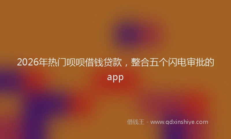 2026年热门呗呗借钱贷款，整合五个闪电审批的app