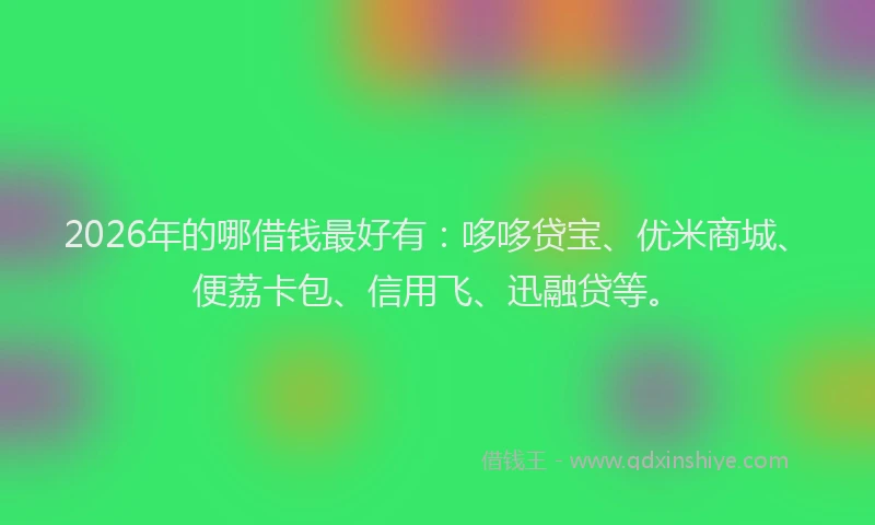 2026年的哪借钱最好有：哆哆贷宝、优米商城、便荔卡包、信用飞、迅融贷等。