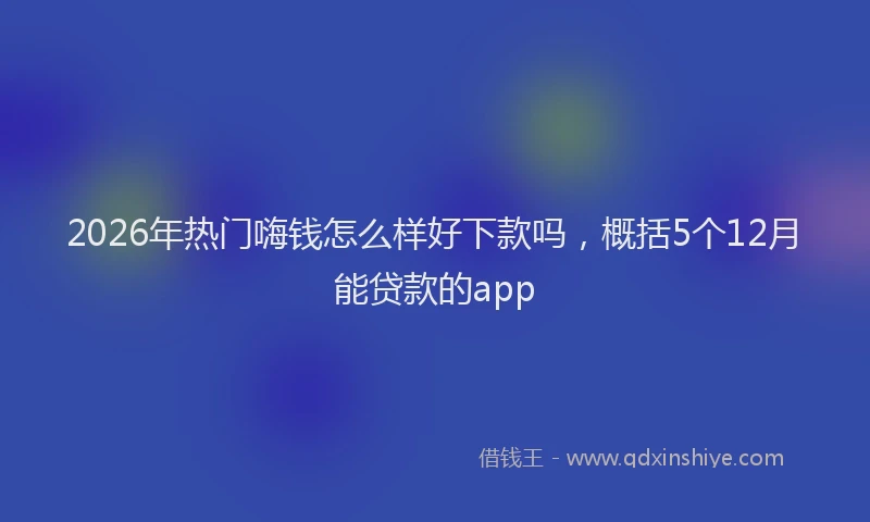 2026年热门嗨钱怎么样好下款吗，概括5个12月能贷款的app