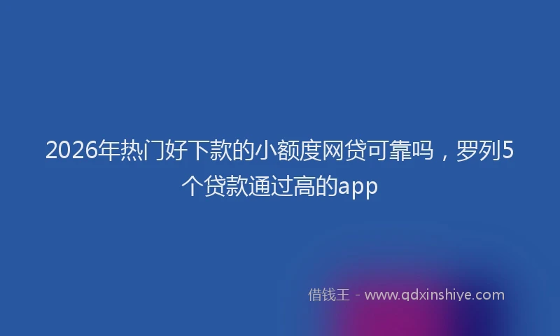 2026年热门好下款的小额度网贷可靠吗，罗列5个贷款通过高的app