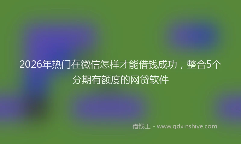 2026年热门在微信怎样才能借钱成功，整合5个分期有额度的网贷软件