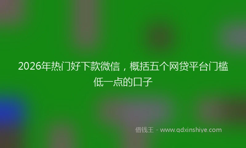 2026年热门好下款微信，概括五个网贷平台门槛低一点的口子
