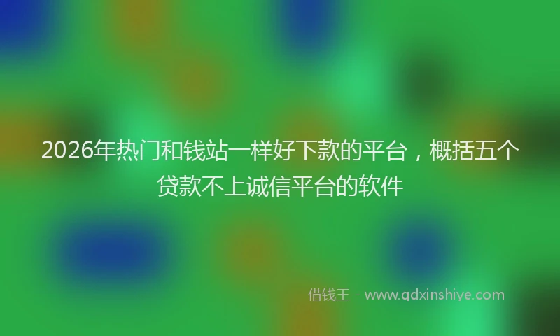 2026年热门和钱站一样好下款的平台，概括五个贷款不上诚信平台的软件