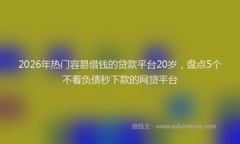 2026年热门容易借钱的贷款平台20岁，盘点5个不看负债秒下款的网贷平台