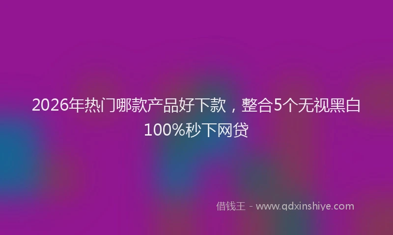 2026年热门哪款产品好下款，整合5个无视黑白100%秒下网贷