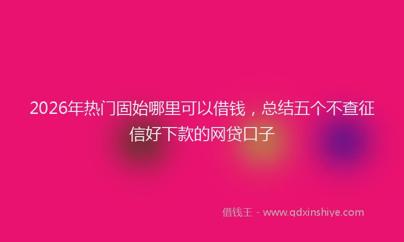 2026年热门固始哪里可以借钱，总结五个不查征信好下款的网贷口子