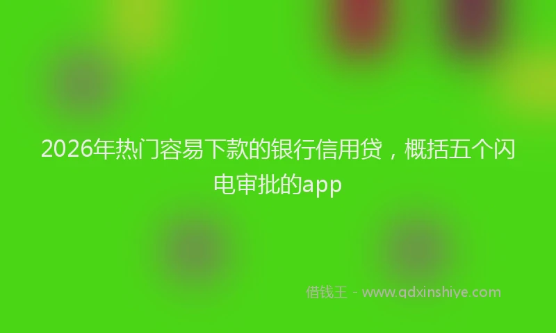 2026年热门容易下款的银行信用贷,概括五个闪电审批的app