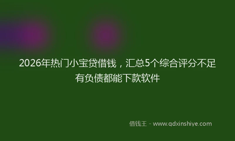 2026年热门小宝贷借钱，汇总5个综合评分不足有负债都能下款软件