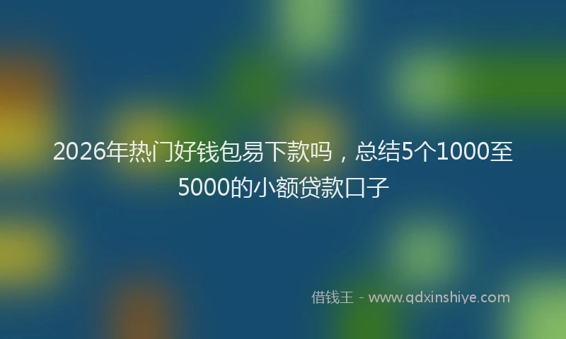 2026年热门好钱包易下款吗，总结5个1000至5000的小额贷款口子