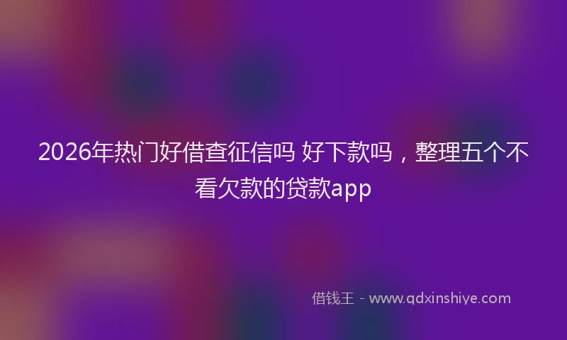 2026年热门好借查征信吗 好下款吗，整理五个不看欠款的贷款app