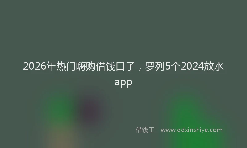 2026年热门嗨购借钱口子，罗列5个2024放水app