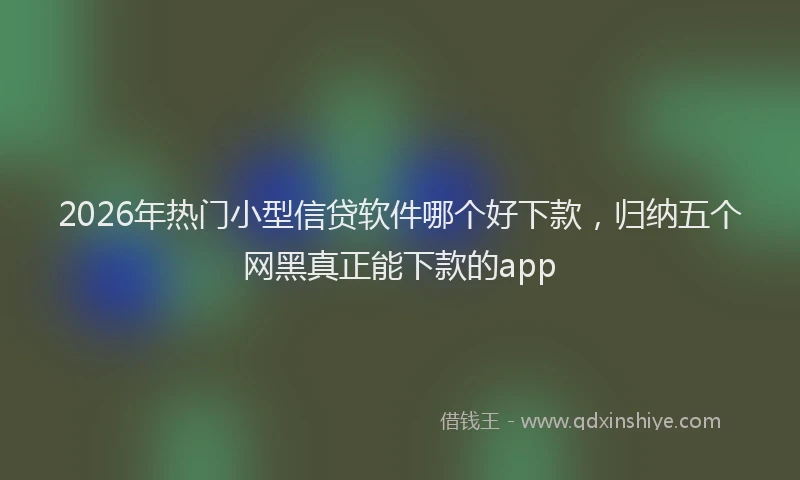 2026年热门小型信贷软件哪个好下款，归纳五个网黑真正能下款的app