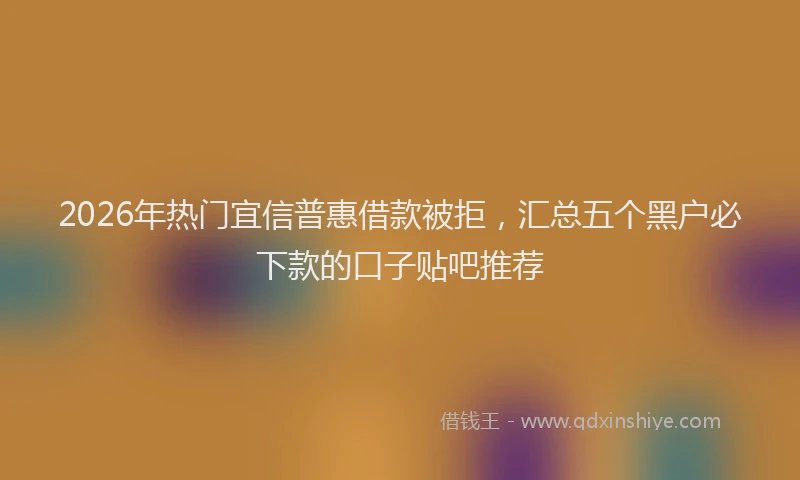 2026年热门宜信普惠借款被拒,汇总五个黑户必下款的口子贴吧推荐