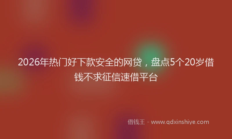 2026年热门好下款安全的网贷，盘点5个20岁借钱不求征信速借平台