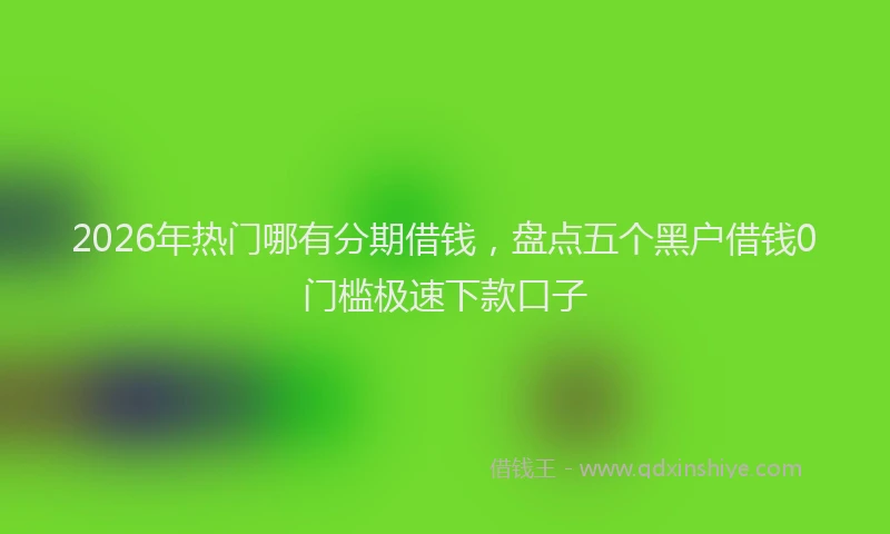 2026年热门哪有分期借钱，盘点五个黑户借钱0门槛极速下款口子