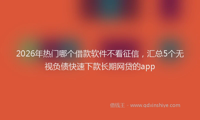 2026年热门哪个借款软件不看征信，汇总5个无视负债快速下款长期网贷的app