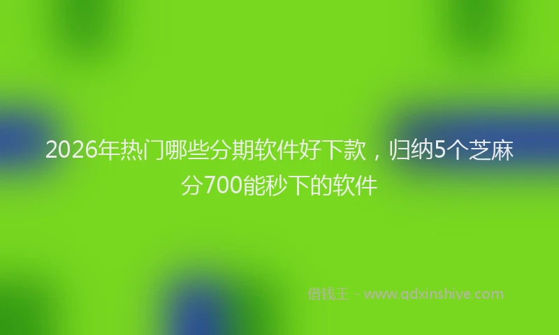 2026年热门哪些分期软件好下款，归纳5个芝麻分700能秒下的软件