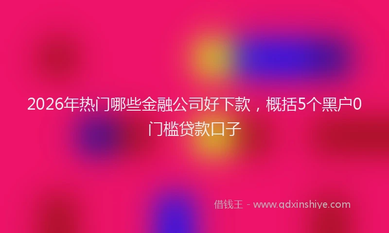 2026年热门哪些金融公司好下款，概括5个黑户0门槛贷款口子