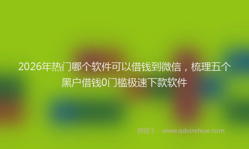 2026年热门哪个软件可以借钱到微信，梳理五个黑户借钱0门槛极速下款软件