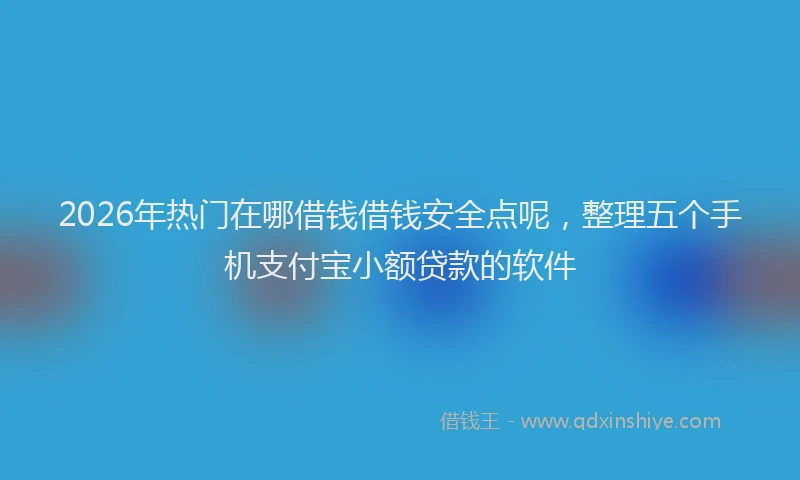 2026年热门在哪借钱借钱安全点呢，整理五个手机支付宝小额贷款的软件
