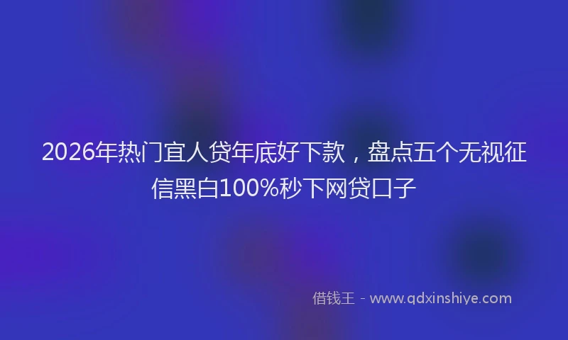2026年热门宜人贷年底好下款，盘点五个无视征信黑白100%秒下网贷口子