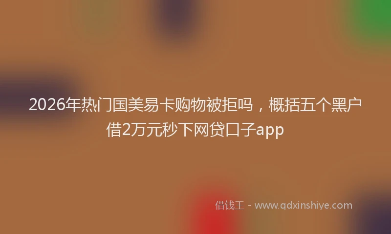 2026年热门国美易卡购物被拒吗，概括五个黑户借2万元秒下网贷口子app