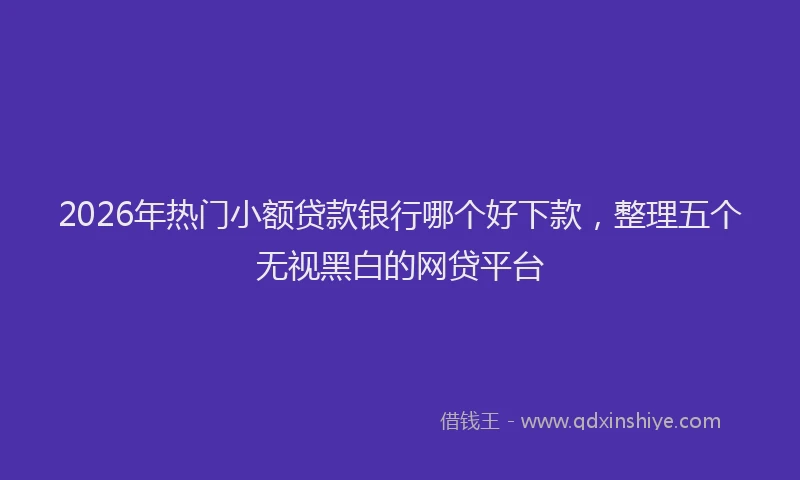 2026年热门小额贷款银行哪个好下款，整理五个无视黑白的网贷平台
