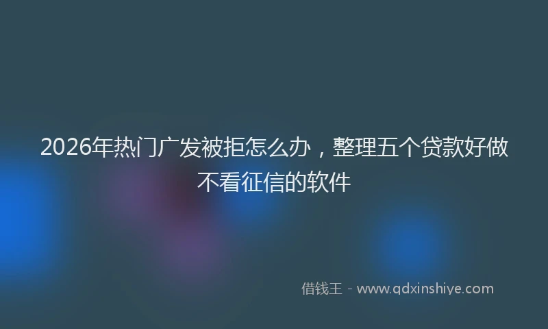 2026年热门广发被拒怎么办，整理五个贷款好做不看征信的软件